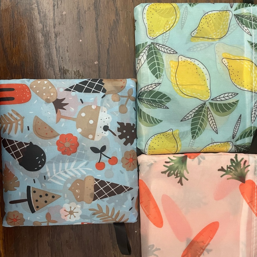 Colorful Patterned reusable bags lot of 3